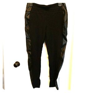 Leather Striped Leggings